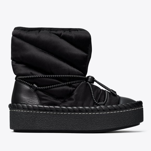 Tory Burch LEATHER TRIM SHEARLING LINING Sleeping Bag Boot BOOTIES - Picture 4 of 11